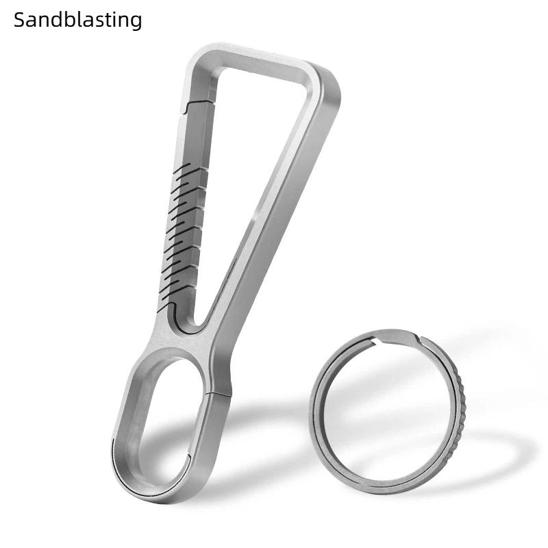 Titanium Alloy Mini Keychain Buckle Multi-Functional Lightweight Durable Pendant for Camping Hiking Travel