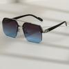 New Polygonal Metal Frame Double Beam Men's and Women's Fashionable Glasses