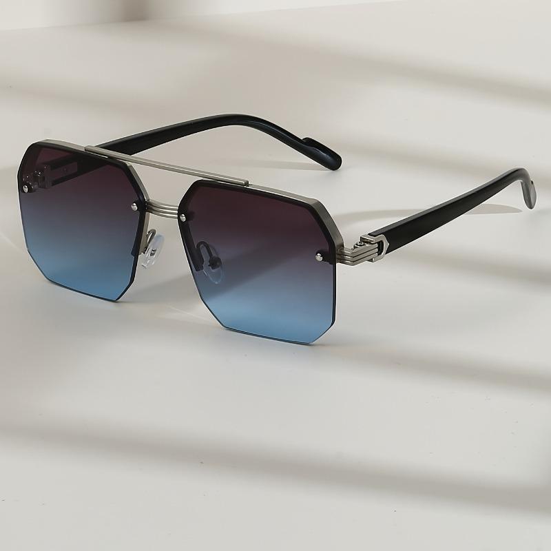 New Polygonal Metal Frame Double Beam Men's and Women's Fashionable Glasses