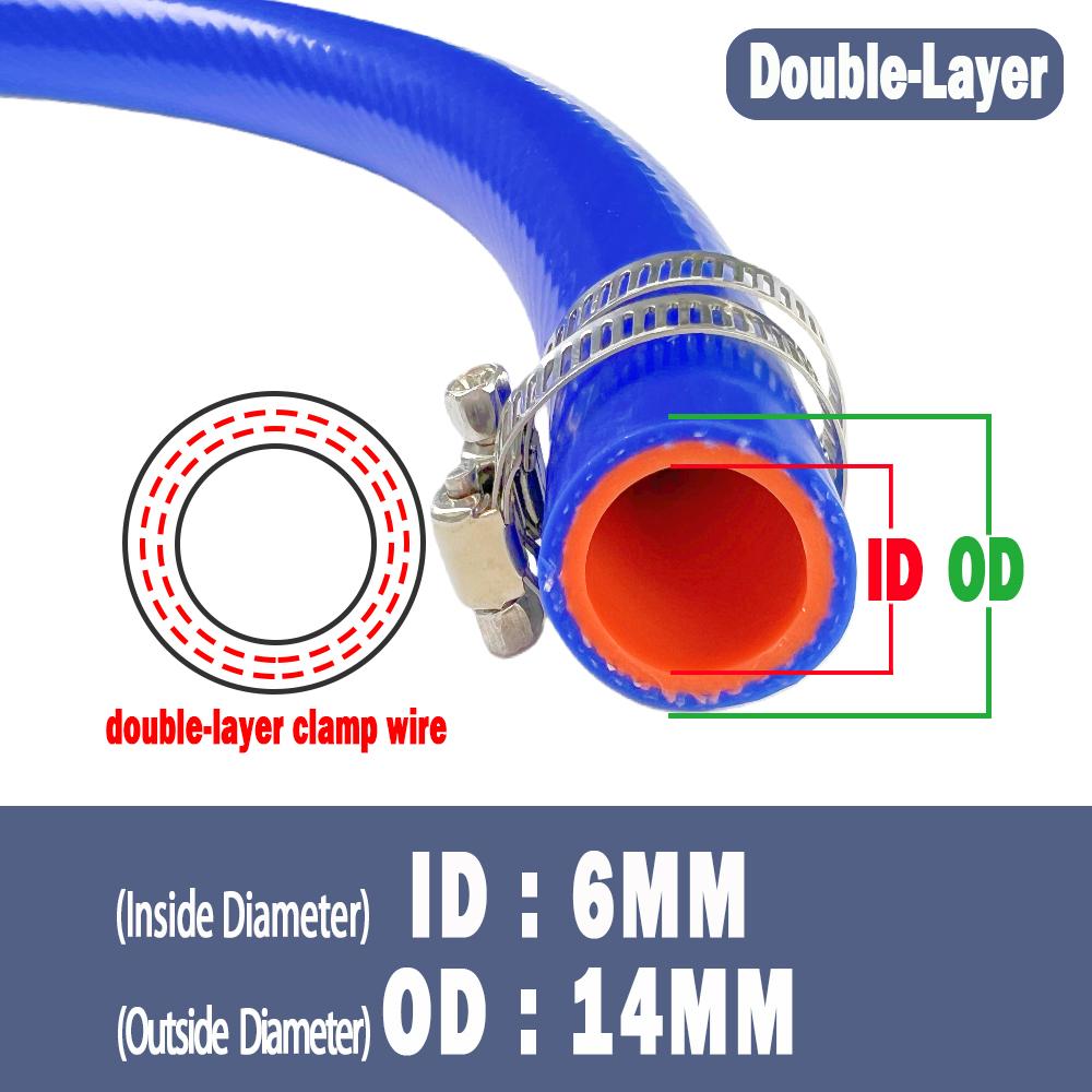 

Blue Auto Car Vacuum Hose Double-layer Clamp Wire Warm Air Water Pipe Silicone Hose Inner Diameter 6/8/10/12/14/16/18/20/22/25mm 1M