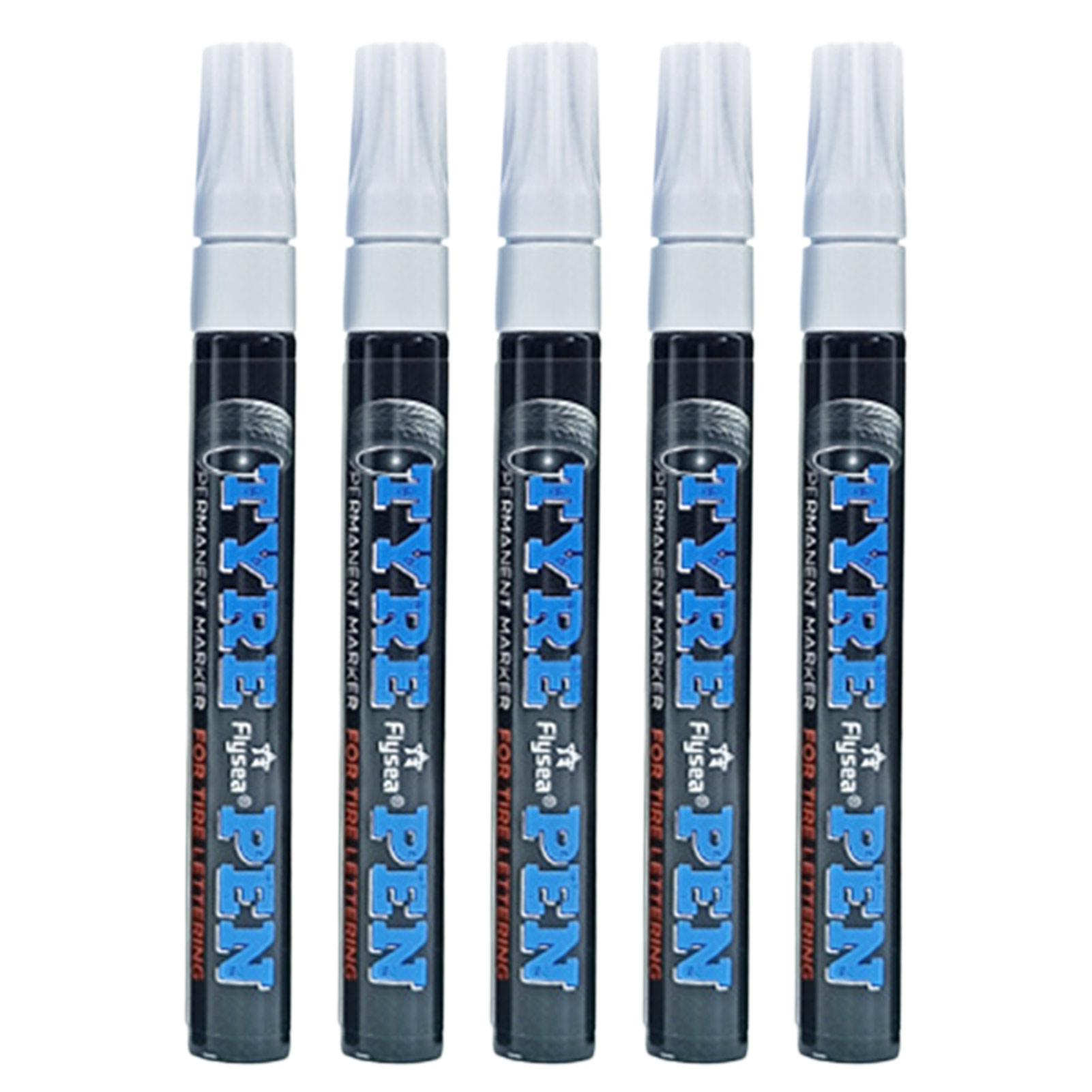 

Маркер для покрышек, краска, ручка для велосипеда и автомобиля, 5 шт. Акриловый белый перманентный маркер, чернила на водной основе, белая краска, ручки для стекла шин, черный цвет белый