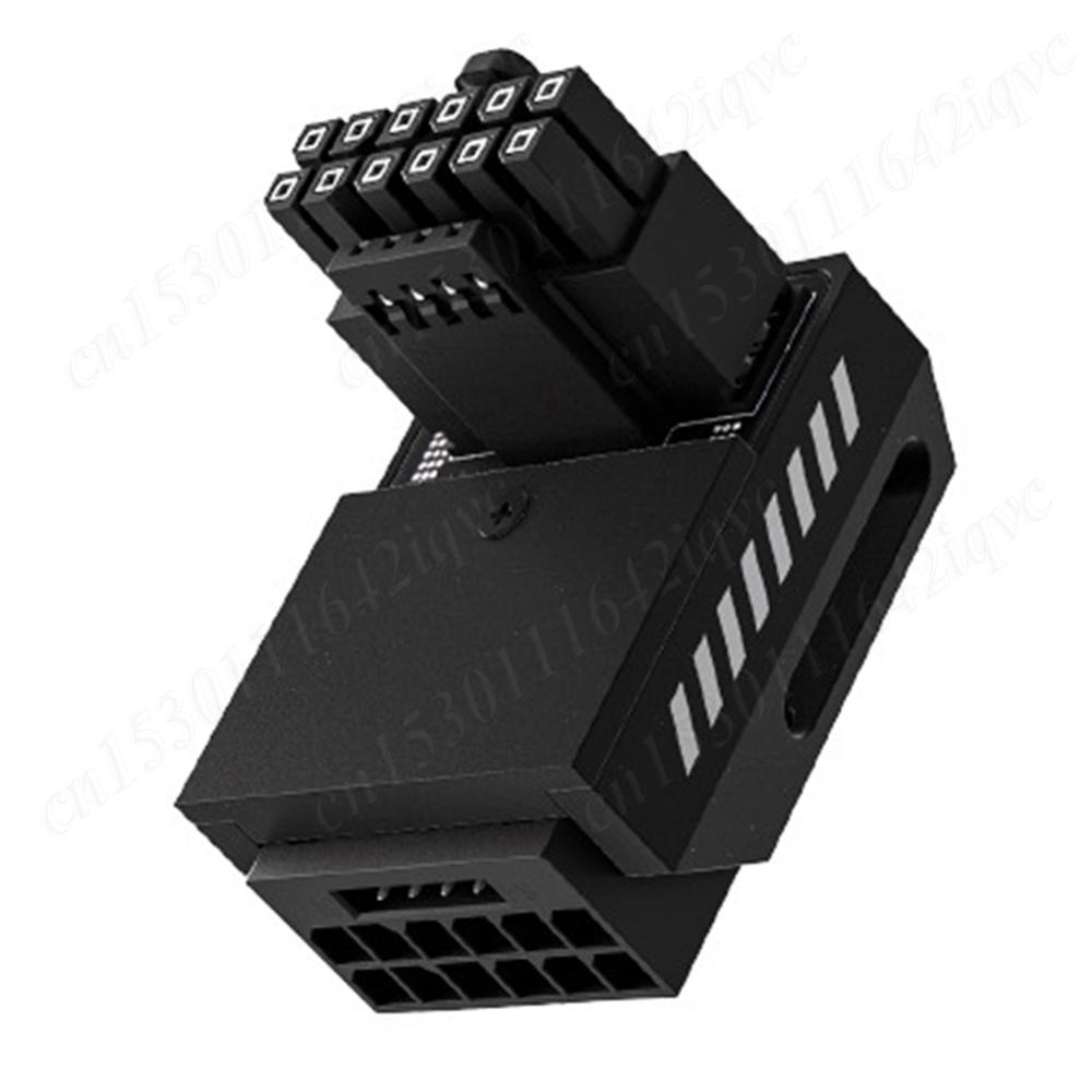 12+4pin 12VHPWR 90 Degree Angled Adapter 600W 16 Pin GPU Power Connector Pcie 5.0 Power Adapter for RTX 3090Ti 4070Ti 4080 4090