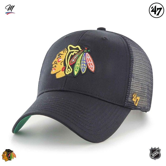 47 Brand Adjustable Cap - BRANSON Chicago Blackhawks Noir