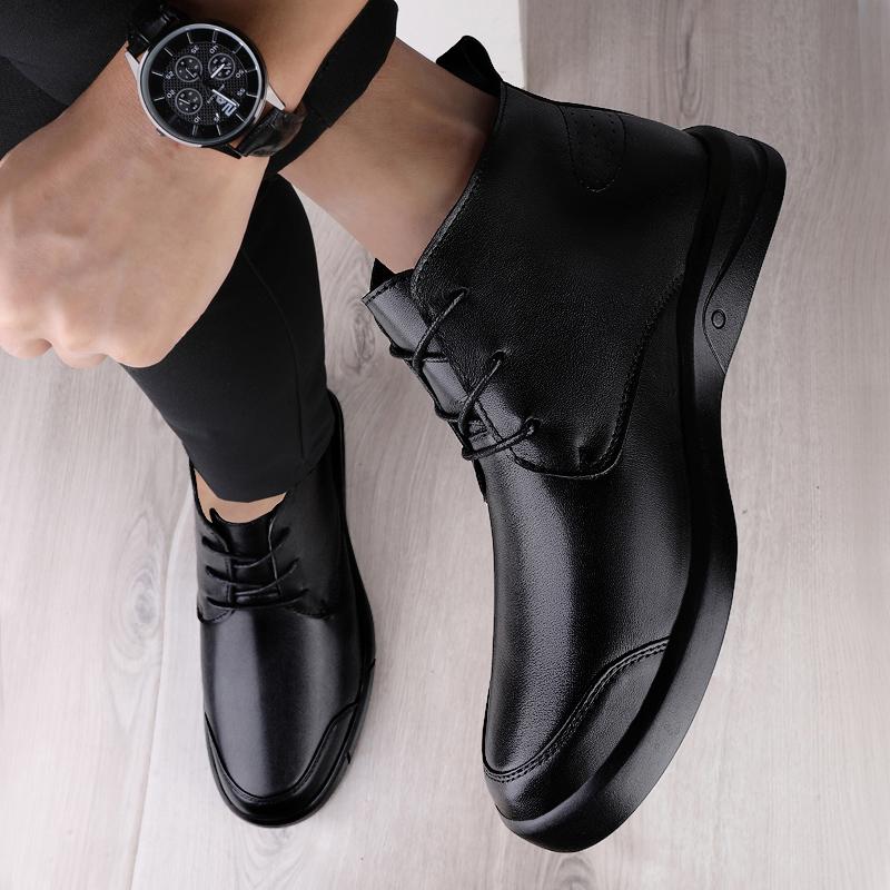 Famous Luxury Ankle Boots High Quality Mens Shoes Genuine Leather Casual Shoes Men Cow Leather Dress Warm Winter Boots for Men
