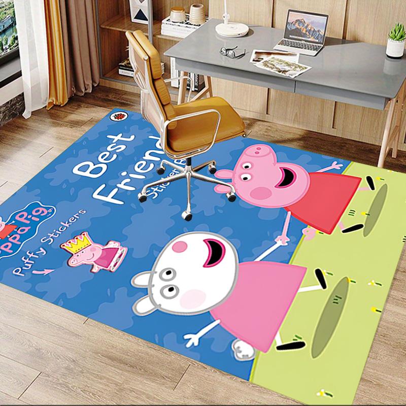 1pc Peppa Pig Friends Adventure Carpet for Playroom Bedroom Living Room Sofa Home Decor,kids Game Area Rug Non-slip Floor Mat Y723130