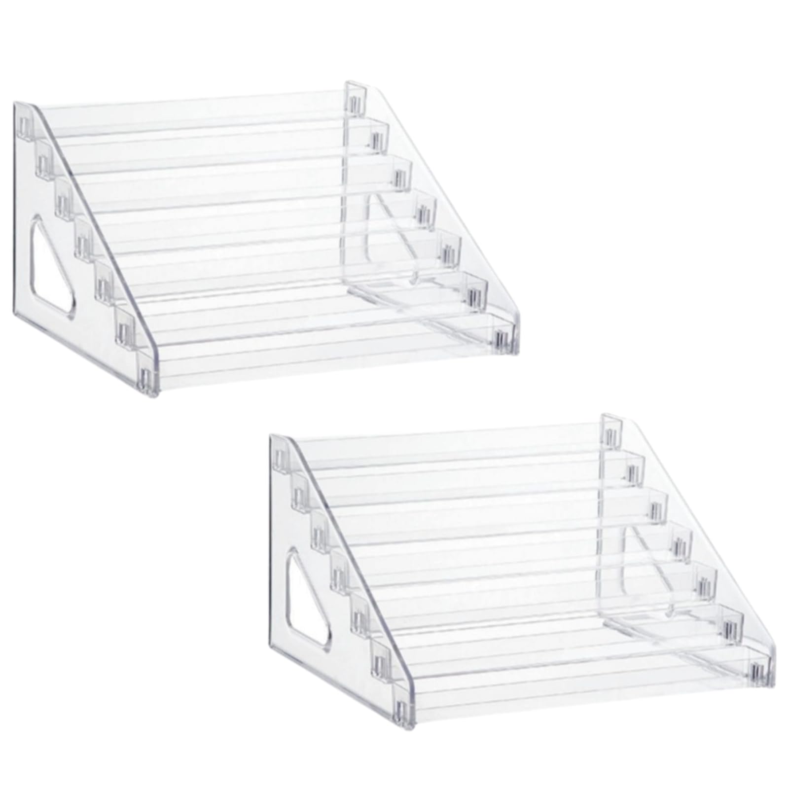 FALOFALO 7-Tier Figure Display Stand Set of 2 Acrylic Clear Cases Hina Shelf Cosmetics Exhibition Storage