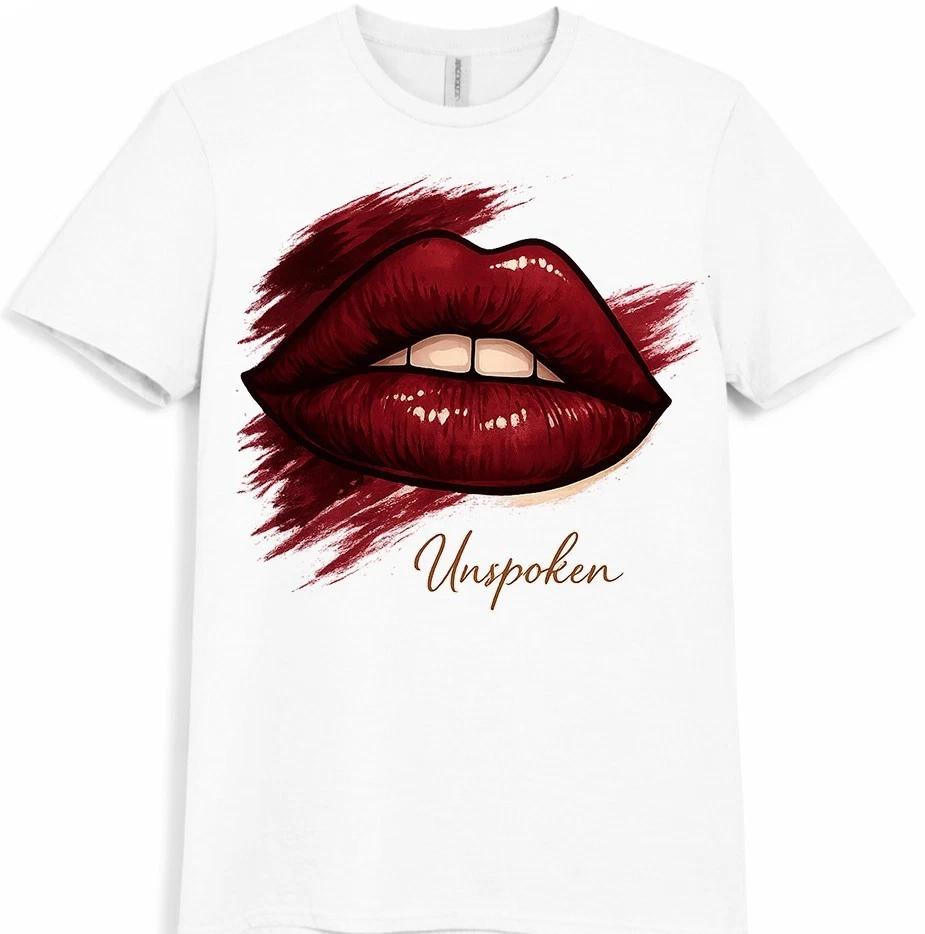 Lips Lipstick T Shirt Bold Sexy Makeup Graphic Tee Fashion Style M