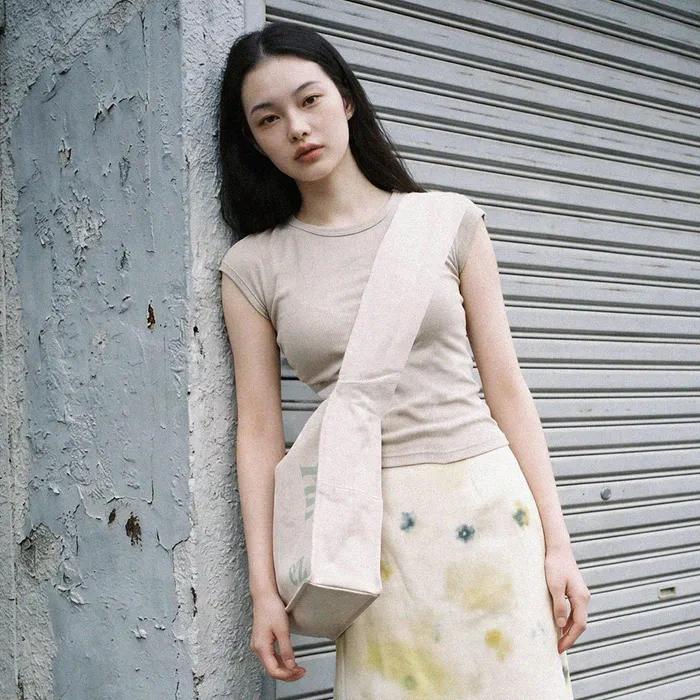 Wide Square eco bag_Beige