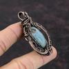 Aquamarine Pendant Copper Wire Wrapped Pendant Handmade Pendant Copper Jewelry Gift For Mother Genuine Gemstone Pendant Wire Wrapped Jewelry