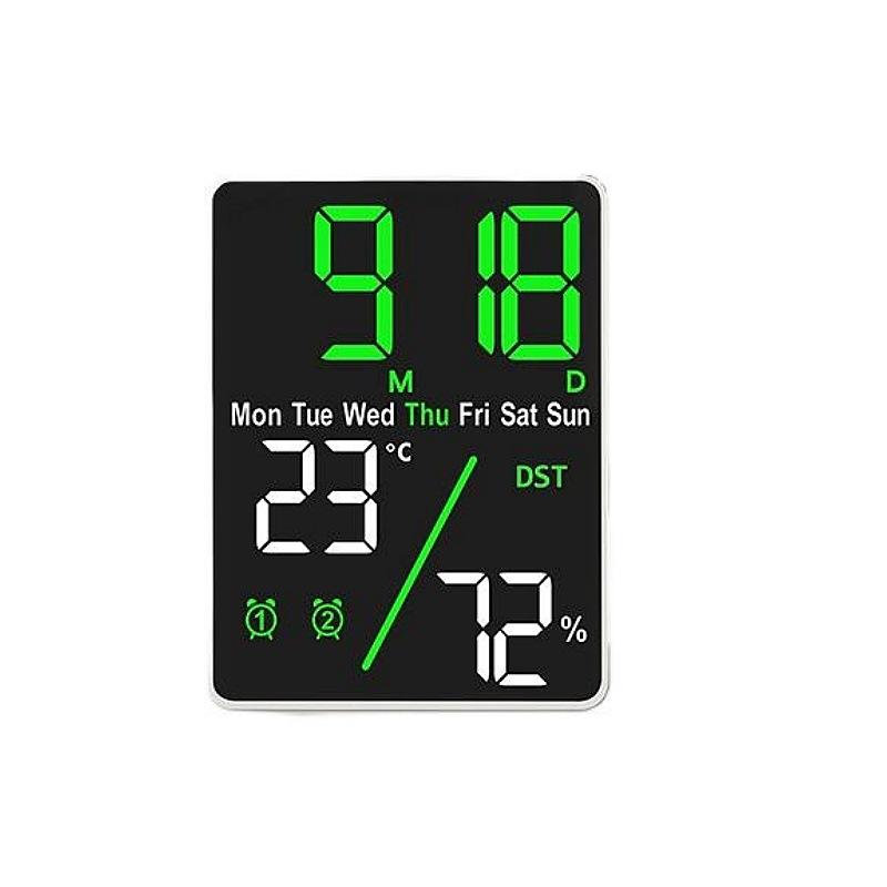 New Alarm Clock Gift Multifunctional Digital Electronic Clock Large Screen Alarm Clock Simple Setting Temperature and Humidity Clock