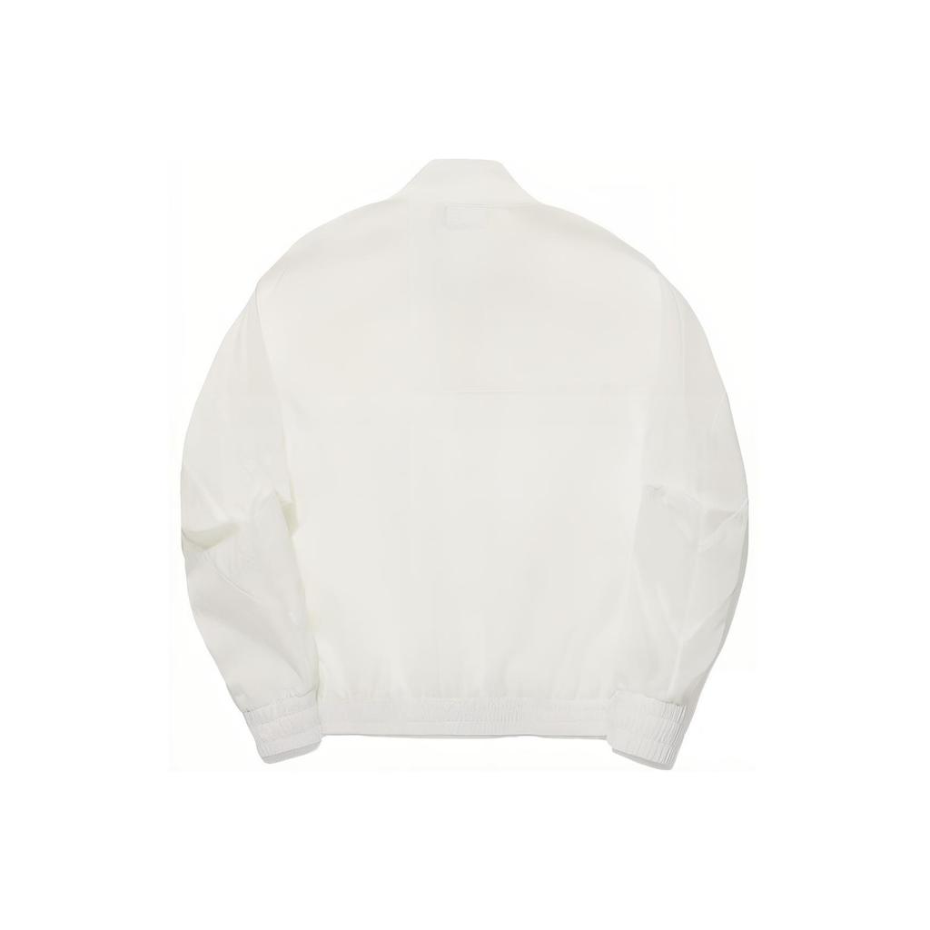 Li Ning Vital Series Einfarbige Reißverschlussjacke mit Stehkragen und lockerer Passform für Damen, Jacken Off-White AJDT760-2