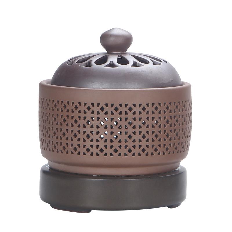 Plug-in 110V/220V Electronic Incense Burner Ceramic Household Night Light Timing Adjustable Temperature Essential Oil Lamp