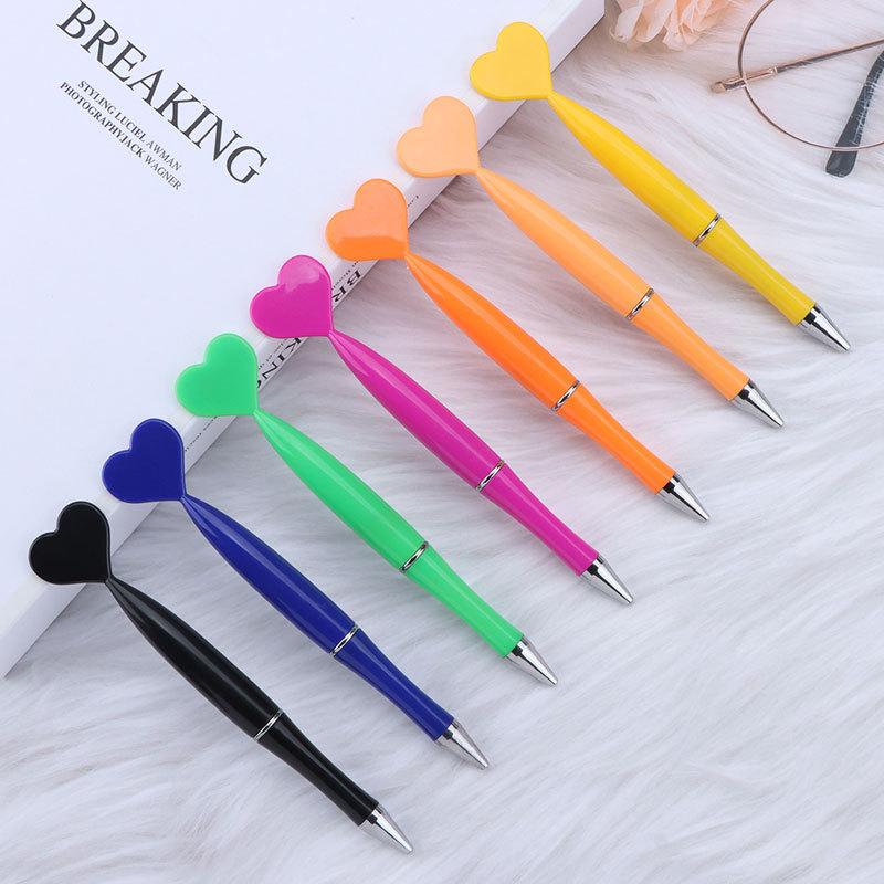 12pcs Valentine's Day Heart Shape Pens Black Gel Ink Rollerball Pens For Office School Supplies Gift Kids Ballpoint Pens