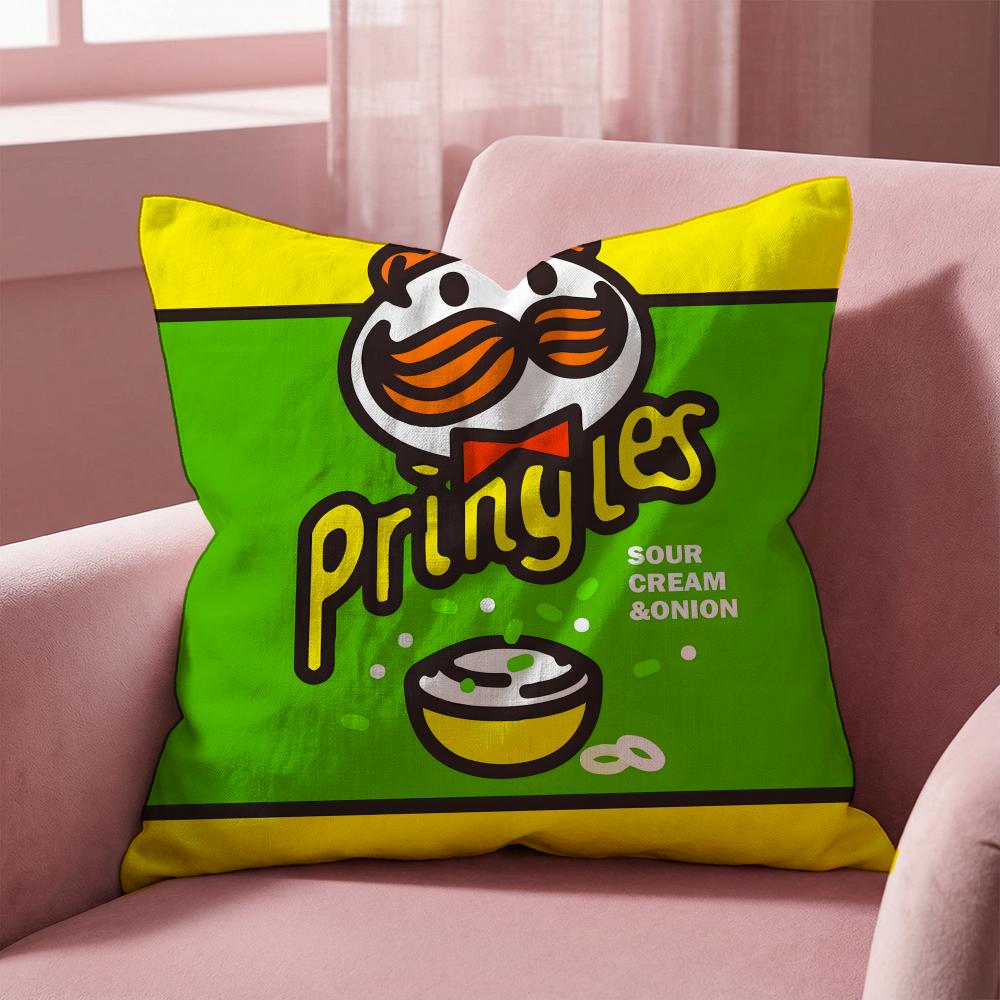 P-pringles Decorative Cushion Cover Multi-Scene Pillow Cover for Home & Car - Reversible, Soft & Durable for Daily Use