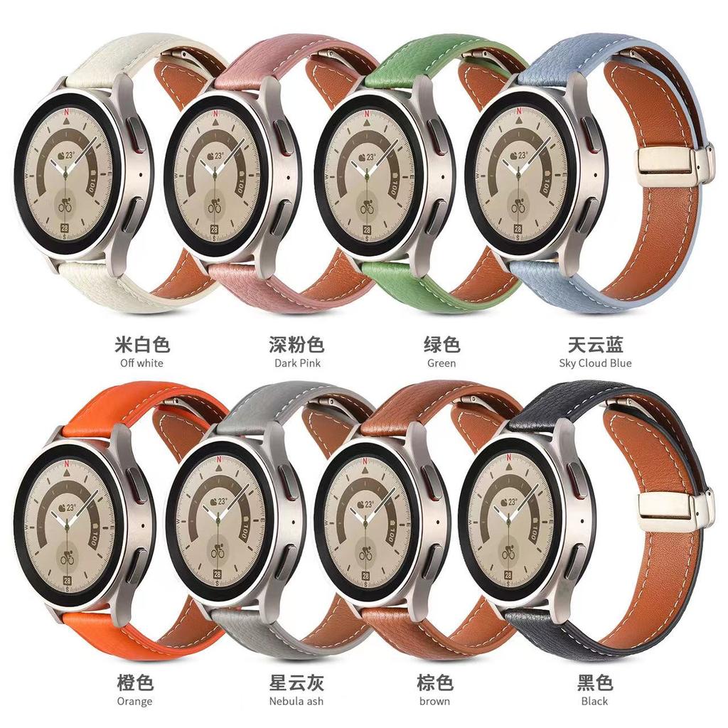 22mm 20mm Leather strap For Samsung Galaxy Watch 6/4/5/5 Pro Classic Huawei watch 4/3/GT3 Magnetic Band Amazfit GTR/GTS 4 Correa