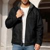 Men's Solid Color Zipper Pocket Hooded Sweatshirt Jacket Cardigan Men's Casual Jacket Cardigan