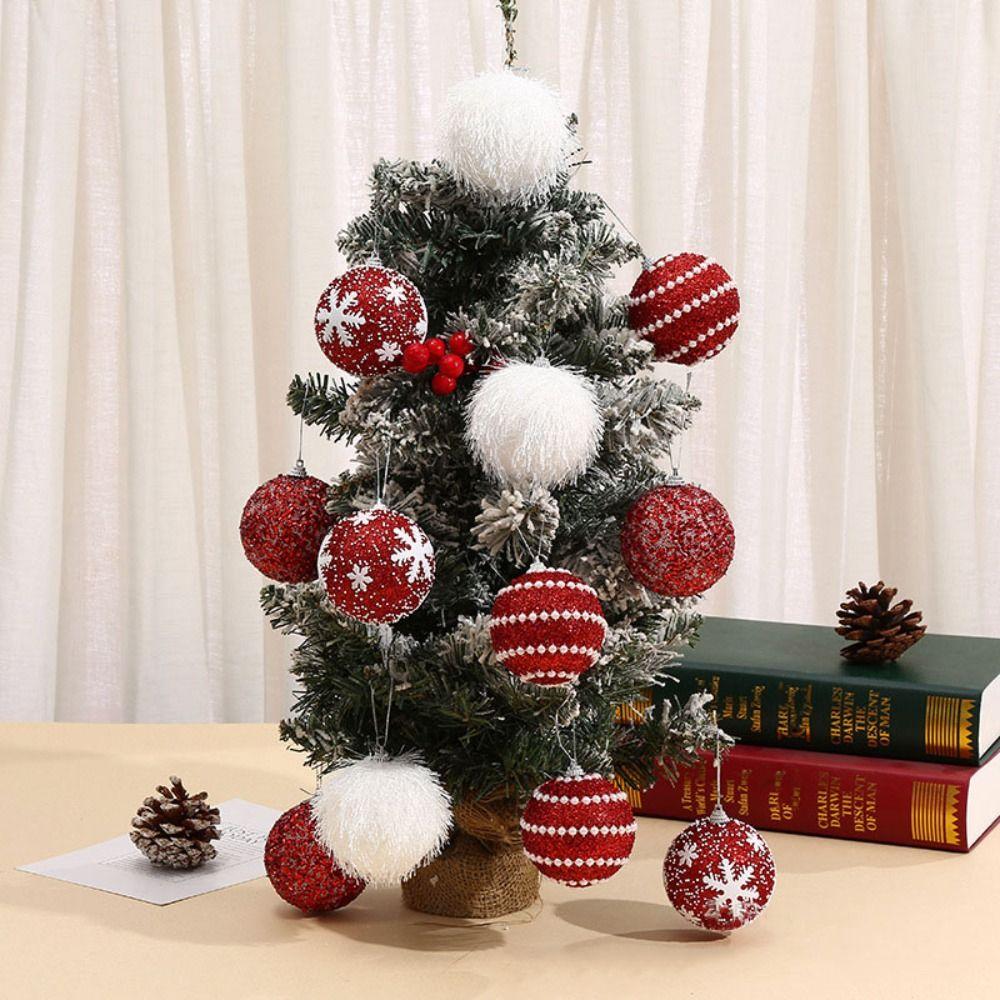 12pcs/box 7CM Christmas Tree Ball Snowflake Foam Ball Crafts New Christmas Ball Home Party
