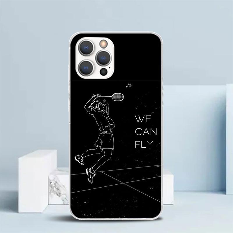 

Badminton Sport Soft Cover for iPhone 16 17 Air 15 14 Pro Max 16E Phone Case 13 Mini 12 11 7 SE 8 Print Pattern Fit Cases 16 17 iPhone 13