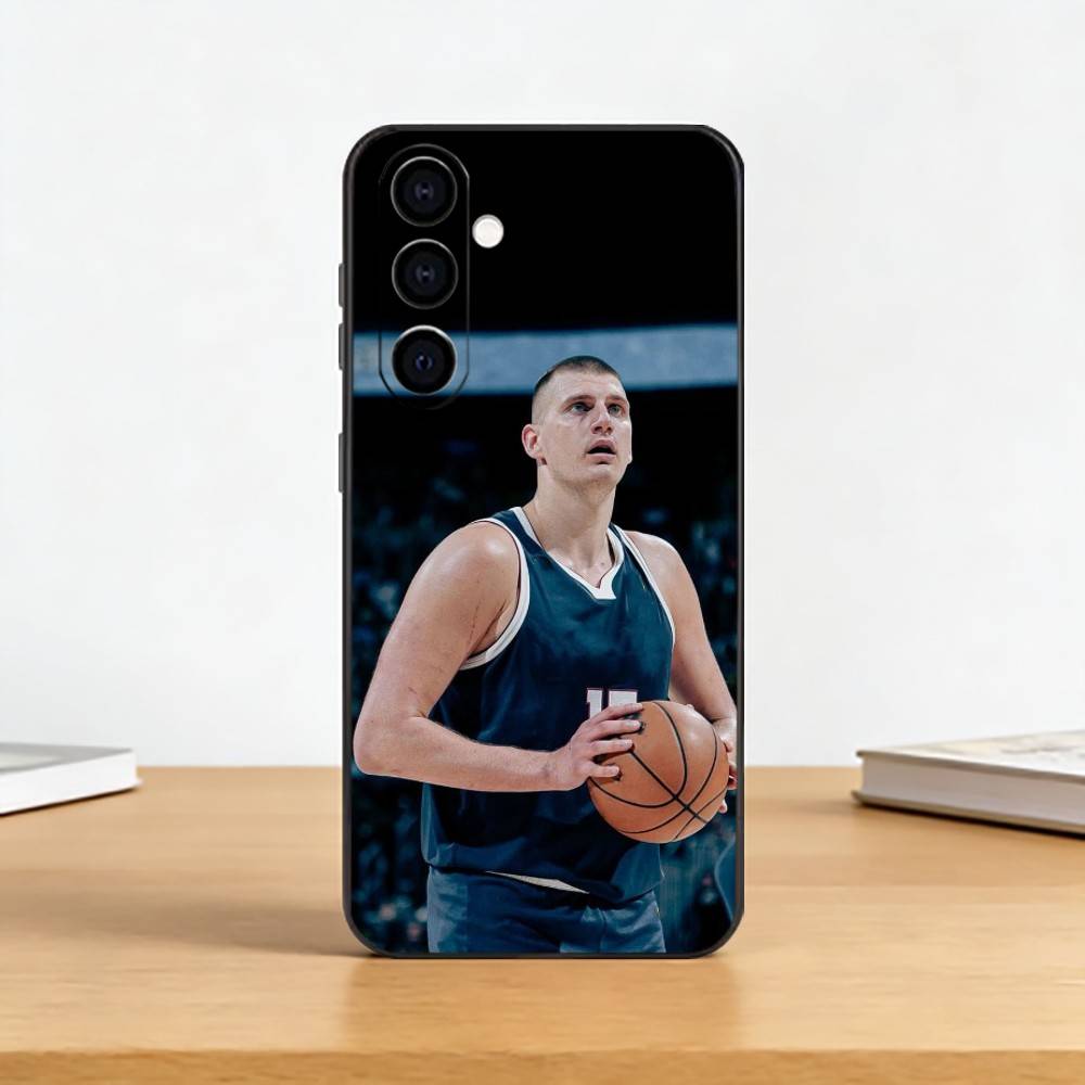 Basketball Sport N-Nikola Jokic Phone Case Black Silicone Soft For Samsung Galaxy A73,A72,A71,A70,A53,A52,A51