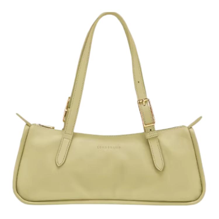 Longchamp Looong Letter Logo Adjustable Shoulder Strap Leather Baguette Bag Large Women shoulder bag Pistachio-Green 10369HJI244