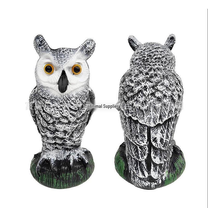 Garden Owl Bird Repellent Ornament - Realistic Head-Turning Design for Outdoor Decoration