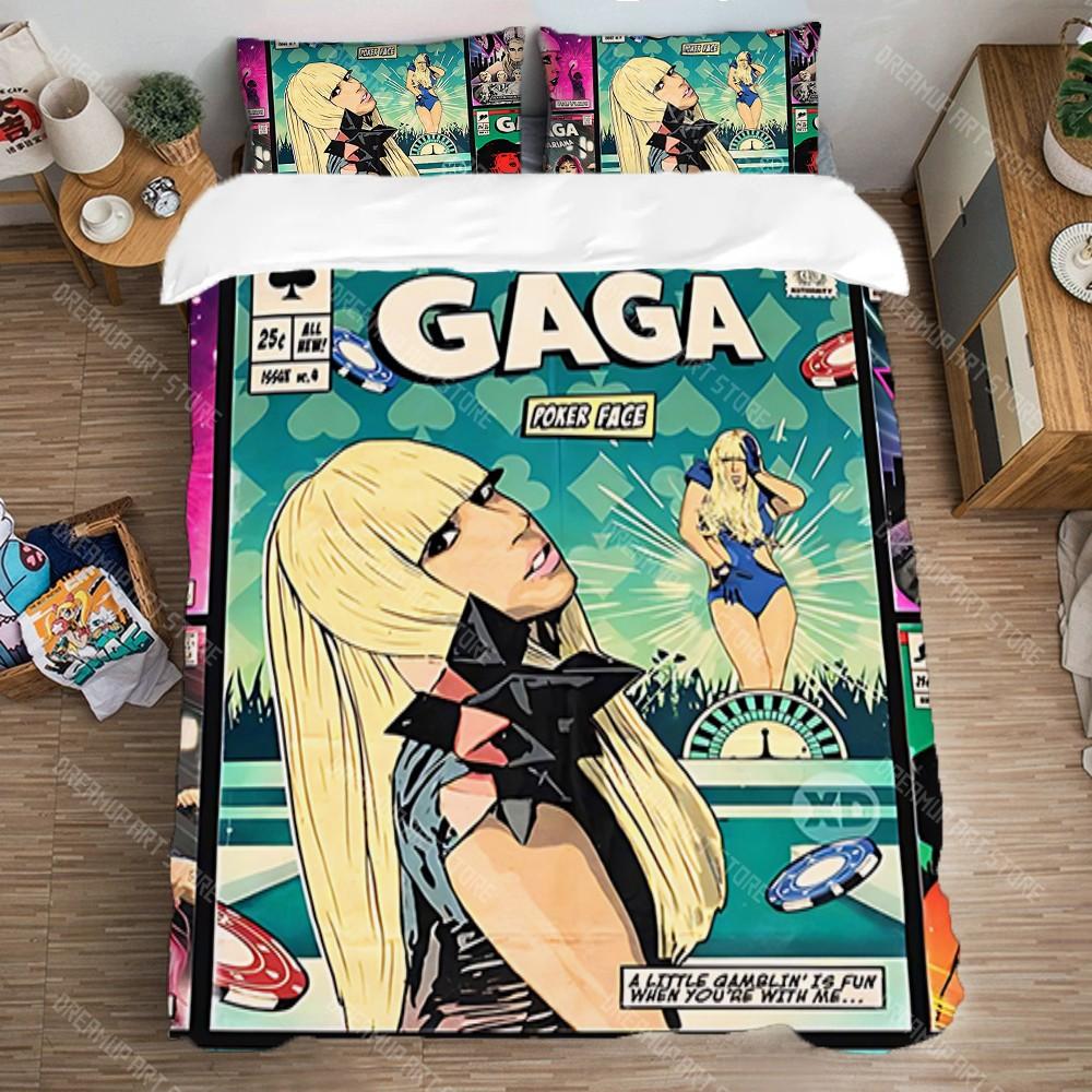 

Комплект постельного белья Кровать размера «queen» Комплекты одеял Искусство Набор пододеяльников L-Lady GagaES Модные постельные принадлежности Украшения Односпальный Двуспальный Большой размер Лен EU Single 90x200cm