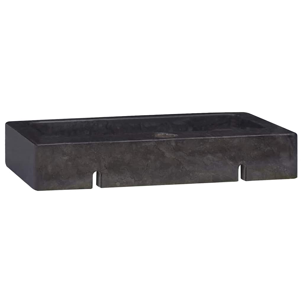 Wall Mounted Wash Basin Black 38 X 24 X 6.5 Cm Marble