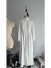 2026 Spring/Summer Elegant Slimming Long-Sleeved Pleated A-Line Holiday Dress