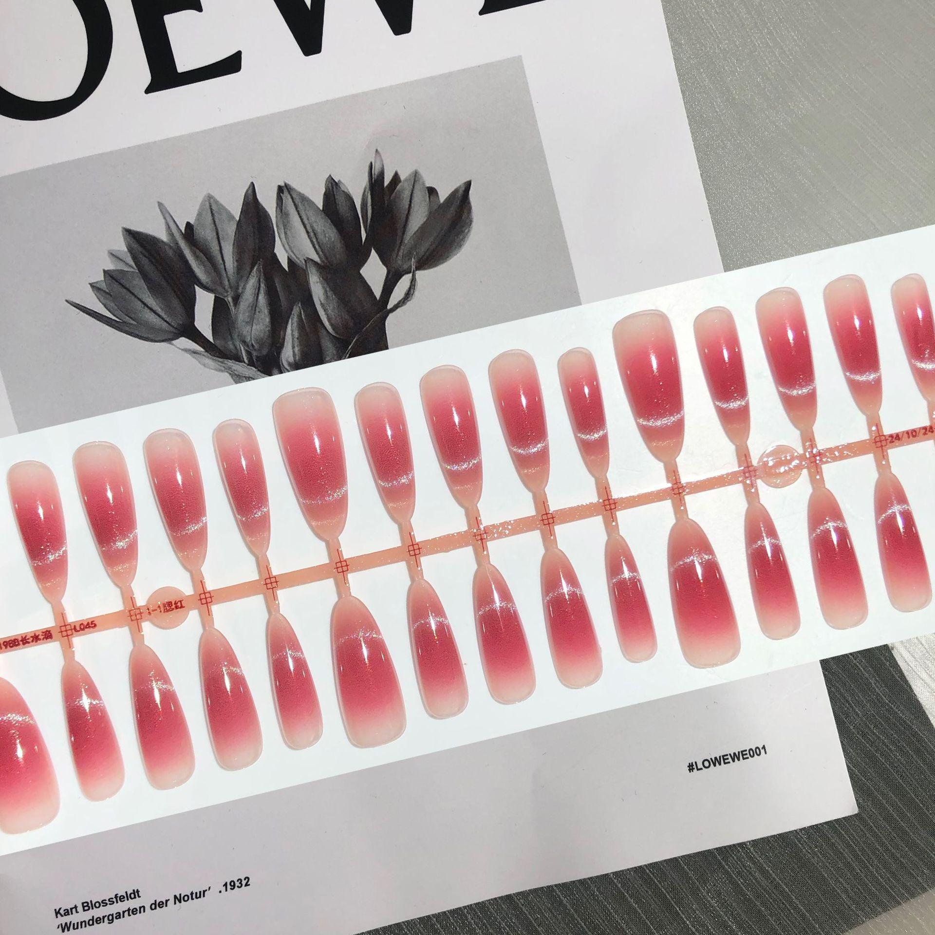 

Ume Color Long Almond French Cat Eye Press-On Nails - Xiaohongshu Style, Whiten Hands, Trendy Ins Design