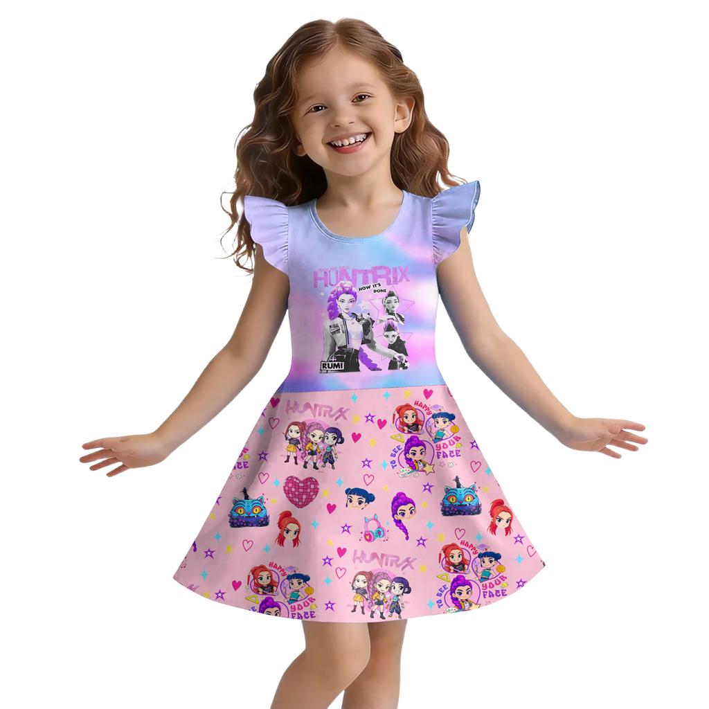 Children's Sleeveless U-neck Summer A-line Floral Casual Holiday Dress