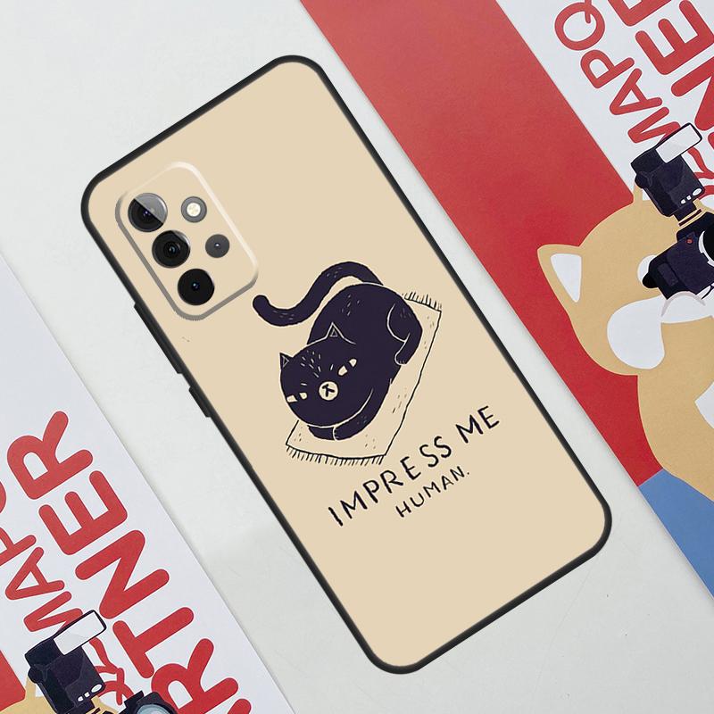 Black Cat Face Kitty Case For Samsung Galaxy A52 A32 A12 A56 A36 A16 A13 A23 A33 A53 A54 A34 A14 A15 A35 A55 A17