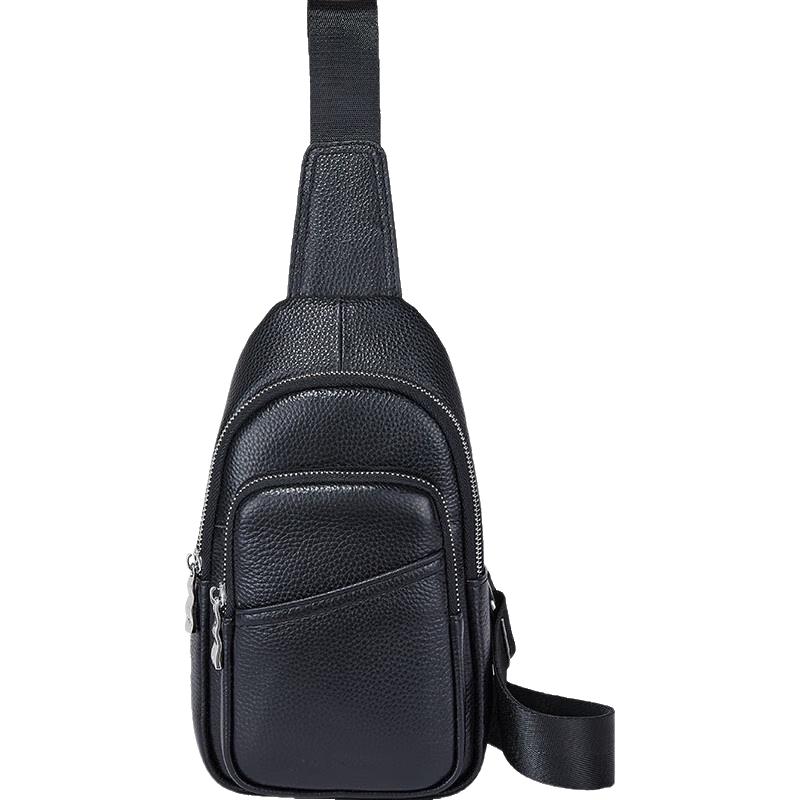 Red Dragonfly Men s Top-Grain Leather Crossbody Chest Bag