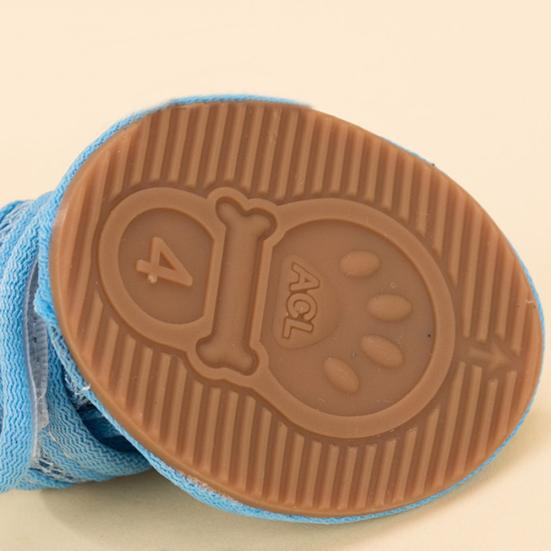 4 Stuks Huisdier Schoenen Effen Kleur Antislip Rubberen Zool Hond Sandalen Schoenen voor Buiten
