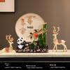 Bamboo Panda Decorative Ornament for Living Room, Office, or Entryway