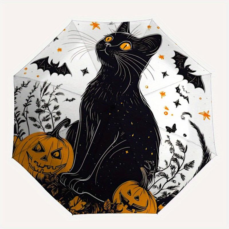 

1pc Halloween Cat Automatic Open/Close Umbrella, Ideal Fan Gift for Birthday, Christmas, Outdoor Essentials, Trendy Fashion yy250828012