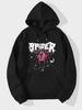 Hooded Printed Sweater Loose Jacket Personalized Jacket Men's and Women's