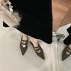 2025 new pointed toe bag head half slippers women's fashion versatile one-pedal lazy shoes flat muller shoes