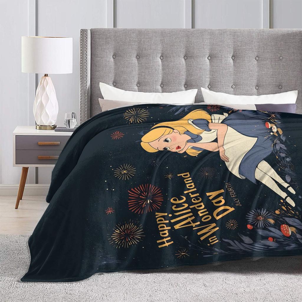 Alice In Wonderland Knitted Blanket Plush Throw Blanket Bed Sofa Decoration Soft Warm Bedsprea,