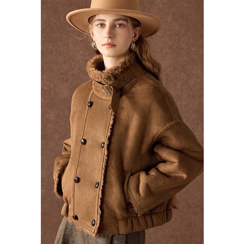 Wudao Luxurious 100% Lamb Wool Patchwork Fur Coat