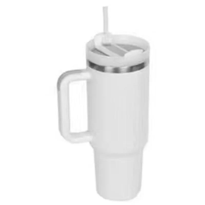 Steel Vacuum Insulated Tumbler Double Wall Vacuum Travel Water Bottle 40oz Insulated Tumbler with Straw Lid and Handle