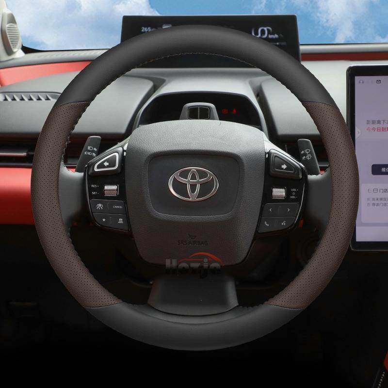 Ādas stūres rata pārvalks priekš Toyota