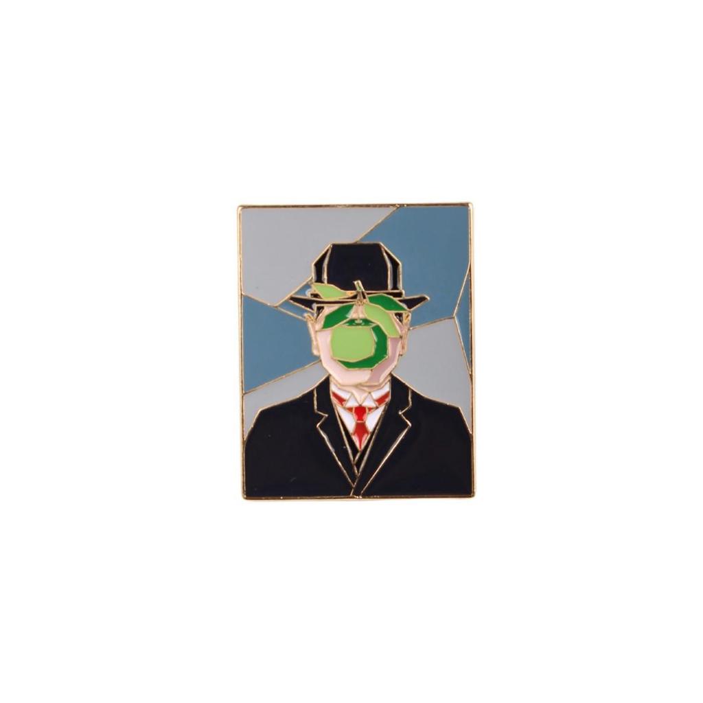 Retro Abstract Art Portrait Metal Badges: Oil Painting Brooches & Book Bag Decor