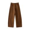Women's High-Waist Loose Corduroy Curved-Leg Pants
