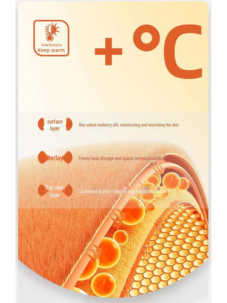 Women's Thermal Cashmere Underwear Set: Meiyabi Silk-Infused Velvet, Round Neck, Class A, Close-Fitting Autumn Top & Trousers.