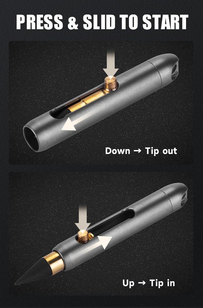 KEEPO LINK Mini Reusable Titanium Mechanical Pencil 2 Replacement Perfect for and School Supplies OLP01 Keychain-Attached (Includes Leads) EDC,
