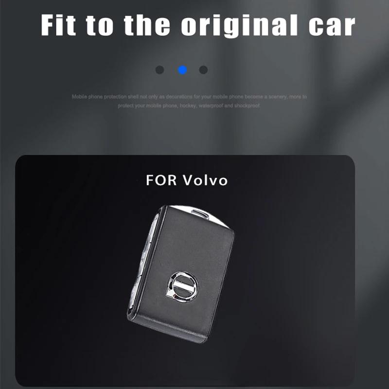 AABBG1 Zinc Alloy Car Key Case Cover Shell Holder Fob For Volvo S60 S90 XC40 XC60 XC90 V90 Polestar 1 Polestar 2 Keychain Car Accessory