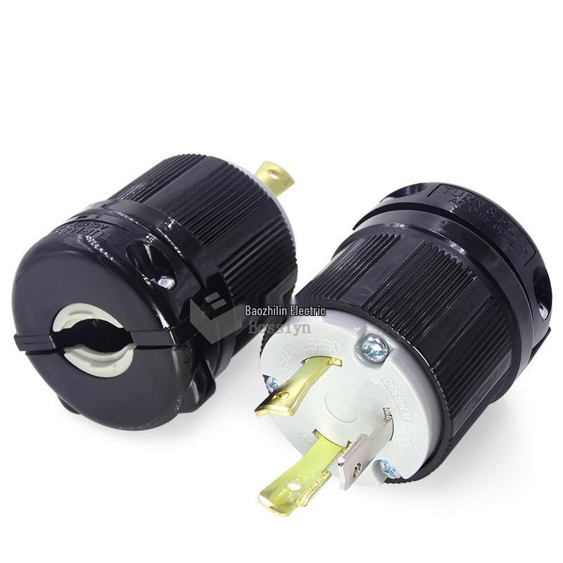NEMA L5-30P US Standard 30A 250V Twist-Lock Three-Pin Plug with Anti-Loosening Design BL530P