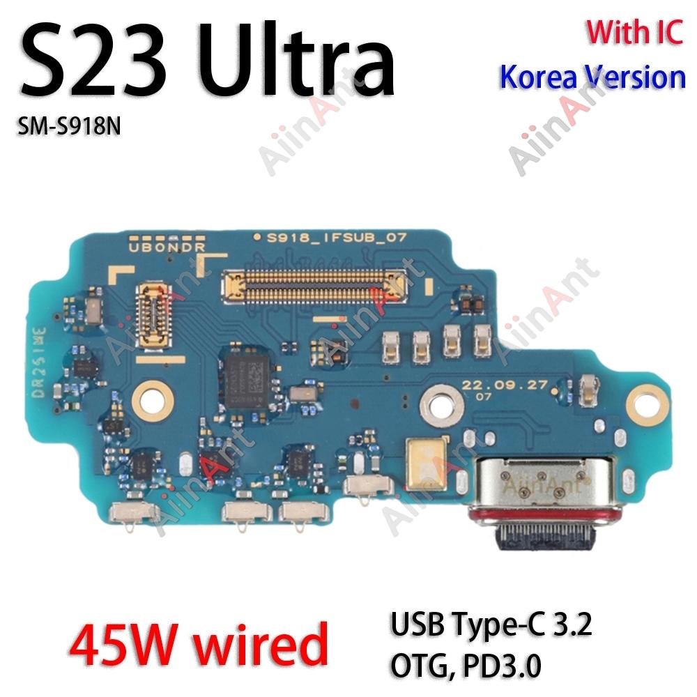 USB Board Dock Charger Connector Port Flex Cable For Samsung Galaxy Korea S25 S24 S23 S22 S21 S20 Plus Ultra G991N S931N Korea