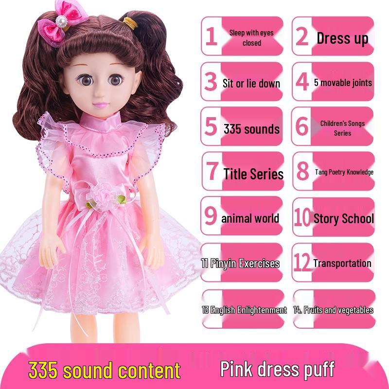 Conjunto de Boneca Inteligente Interativa com Roupas Trocáveis - Brinquedo de Princesa para Meninas, Presente de Aniversário Perfeito