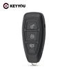 KEYYOU 1Pcs Remote Smart Key For Ford Focus C-Max Mondeo Kuga Fiesta Focus Titanium FOB 3 Buttons Car Key Shell Case Replacement